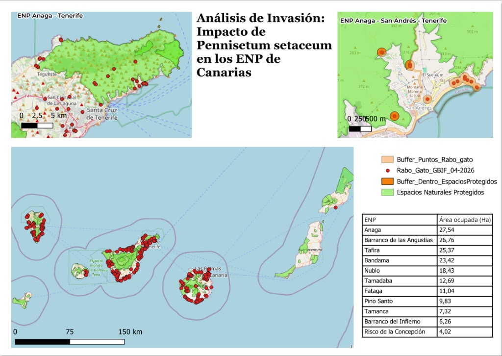 Mapa de Impacto en los ENP de Canarias